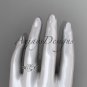 14kt white gold wedding ring, engagement ring with a "Forever One" Moissanite center stone ADER393