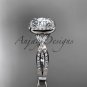 Platinum wedding ring, engagement ring with a "Forever One" Moissanite center stone ADER393