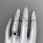 14kt rose gold wedding ring, engagement ring with a Black Diamond center stone ADER393