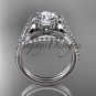 14kt white gold heart engagement ring with a "Forever One" Moissanite center stone ADER395