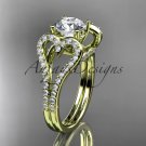 14kt yellow gold heart engagement ring  with a "Forever One" Moissanite center stone ADER395