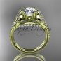 14kt yellow gold heart engagement ring with a "Forever One" Moissanite center stone ADER395