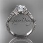 14kt white gold diamond celtic trinity knot wedding ring, engagement ring CT7391