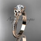 14kt rose gold diamond celtic trinity knot wedding ring, engagement ring CT7391