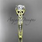 14kt yellow gold diamond celtic trinity knot wedding ring, engagement ring CT7391
