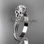 Platinum diamond celtic trinity knot engagement ring with a Moissanite center stone CT739