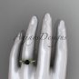 14k yellow gold diamond celtic trinity knot engagement ring with a Black Diamond center stone CT7391