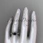 Platinum diamond celtic trinity knot engagement ring with a Black Diamond center stone CT7391