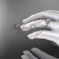 14kt white gold diamond celtic trinity knot wedding ring, engagement ring CT7393