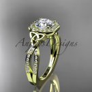 14kt yellow gold diamond celtic trinity knot wedding ring, engagement ring CT7393