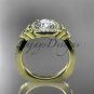 14kt yellow gold diamond celtic trinity knot wedding ring, engagement ring CT7393