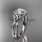 Platinum  diamond celtic trinity knot wedding ring, engagement ring CT7393