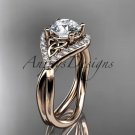 14kt rose gold diamond celtic trinity knot wedding ring, engagement ring CT7390