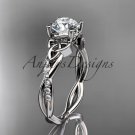 14kt white gold diamond celtic trinity knot wedding ring, engagement ring CT7388