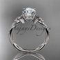 14kt white gold diamond celtic trinity knot wedding ring, engagement ring CT7388