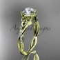 14kt yellow gold diamond celtic trinity knot engagement ring with a  Moissanite center stone CT7388