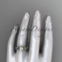 14kt yellow gold diamond celtic trinity knot engagement ring with a  Moissanite center stone CT7388