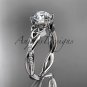 Platinum diamond celtic trinity knot engagement ring with a Moissanite center stone CT7388