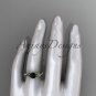 14k yellow gold diamond celtic trinity knot engagement ring with a Black Diamond center stone CT7388