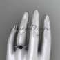 Platinum  diamond celtic trinity knot engagement ring with a Black Diamond center stone CT7388