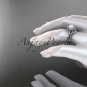 14k white gold diamond pearl engagement set AP101S