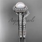 Platinum diamond pearl engagement set AP101S