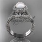 Platinum diamond pearl engagement set AP101S