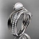 Platinum  diamond pearl engagement set AP78S