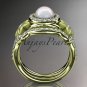 14kt yellow gold diamond floral wedding ring, engagement set AP127S