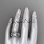 Platinum diamond floral wedding ring, engagement set AP127S