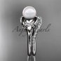 14kt white gold diamond floral wedding ring, engagement set AP126S