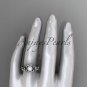14kt white gold diamond floral wedding ring, engagement set AP126S