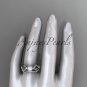 14k white gold diamond pearl leaf engagement set AP68S