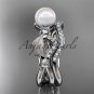 Platinum diamond pearl leaf engagement set AP68S