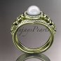 14kt yellow gold diamond floral wedding ring, engagement set AP131S