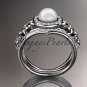 Platinum diamond floral wedding ring, engagement set AP131S