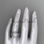 Platinum diamond floral wedding ring, engagement set AP131S