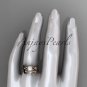 Unique 14kt rose gold diamond floral pearl engagement set AP324S