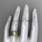 Unique 14kt yellow gold diamond floral pearl engagement set AP324S
