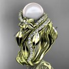 14kt yellow gold diamond pearl unique engagement set AP326S