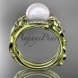 14kt yellow gold diamond pearl unique engagement set AP326S