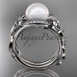 Platinum diamond pearl unique engagement set AP326S