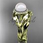 14kt yellow gold diamond pearl unique engagement set AP328S