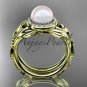 14kt yellow gold diamond pearl unique engagement set AP328S