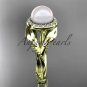14kt yellow gold diamond pearl unique engagement ring AP328