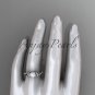 Platinum  diamond pearl flower engagement ring AP388