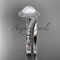 14kt white gold diamond wedding ring, engagement set AP379S