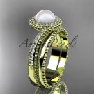 14kt yellow gold diamond wedding ring, engagement set AP379S