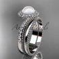 Platinum diamond wedding ring, engagement set AP379S