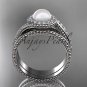 Platinum diamond wedding ring, engagement set AP379S